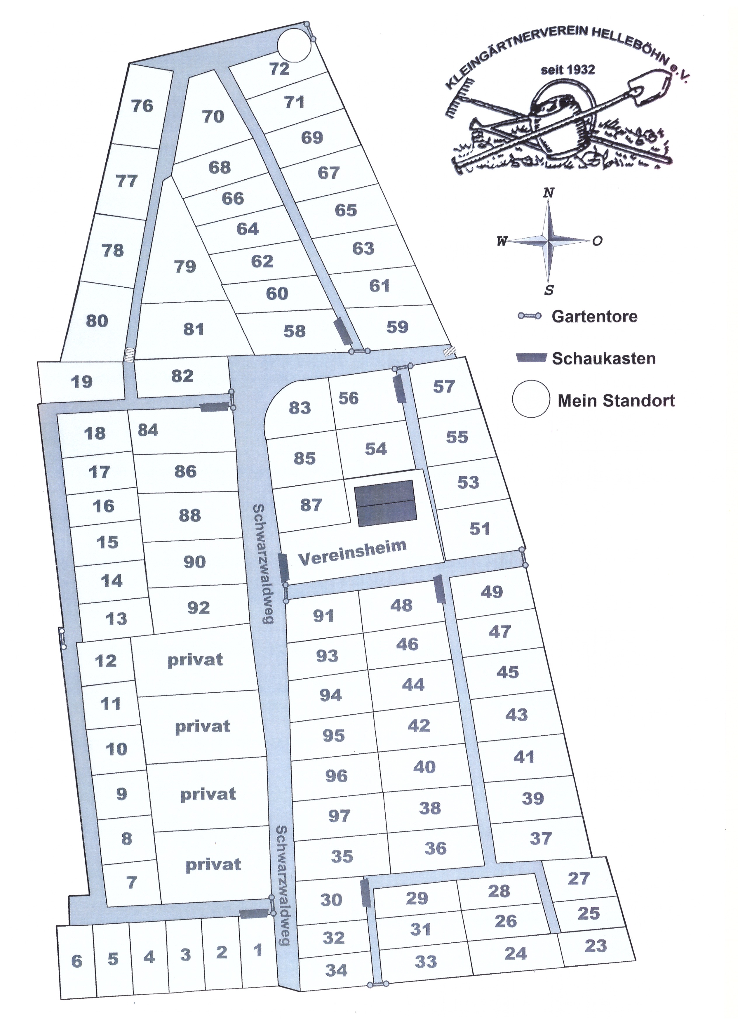 Lageplan des KGV Helleböhn e.V.